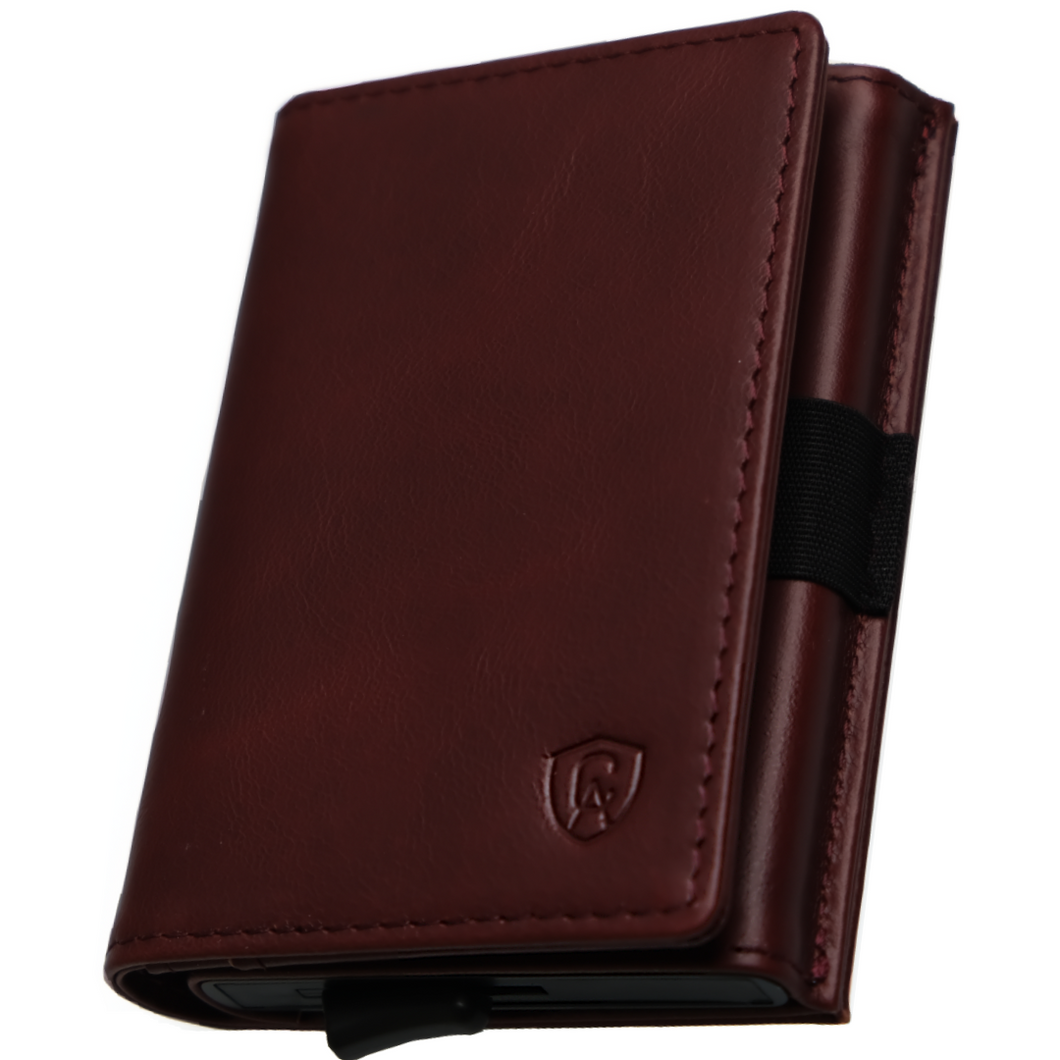 Calvi leather card wallet Hermès Burgundy in Leather - 30501532